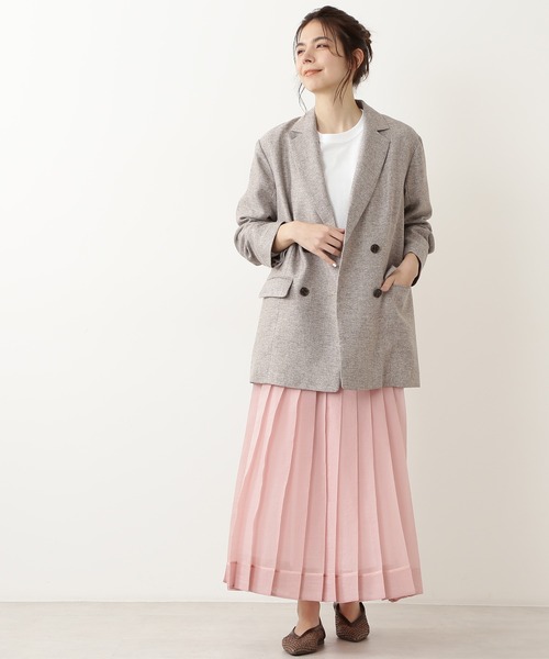 N.（N. Natural Beauty Basic）（エヌエヌナチュラルビューティーベーシック）の「ダブルブレストテーラードジャケット（テーラードジャケット・レディース・ベージュ/グレー・MEDIUM）」の7枚目の写真