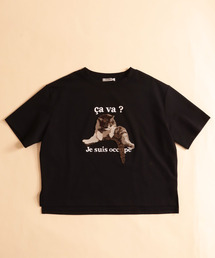 Cepica | 芝刺繍ニャンコTシャツ(Tシャツ/カットソー)