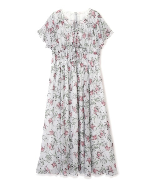 JILL STUART（ジルスチュアート）の「◆【WEB限定 サイズ：4 展開】エドナシルクフラワーワンピース（ワンピース・レディース・グレー/カーキ・2/4/0）」の3枚目の写真