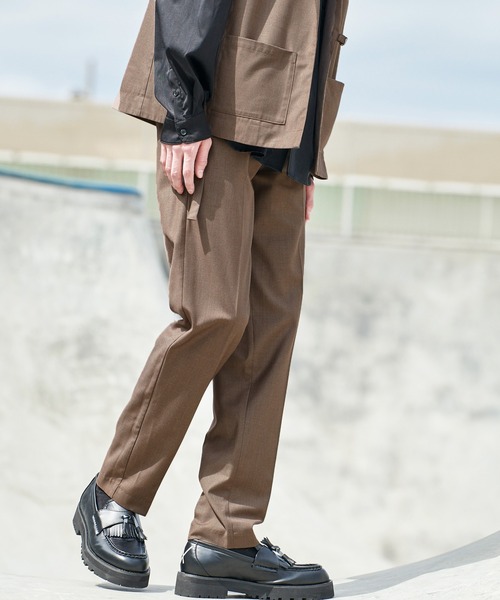 act'm（アクトム）の「センタープリーツ スリムストレートスラックスパンツ（スラックス・メンズ・ブラック/チェック/チョコ・S/M/L）」の20枚目の写真