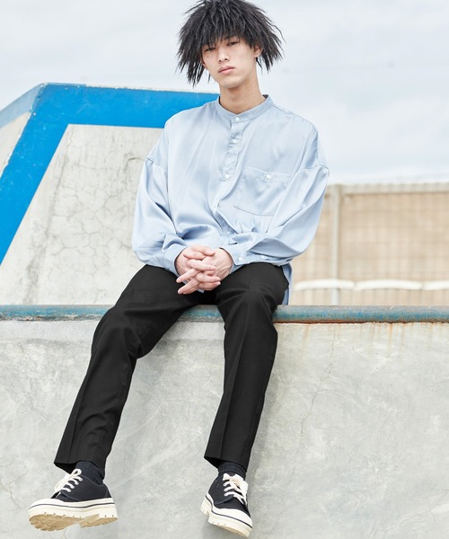 act'm（アクトム）の「センタープリーツ スリムストレートスラックスパンツ（スラックス・メンズ・ブラック/チェック/チョコ・S/M/L）」の14枚目の写真