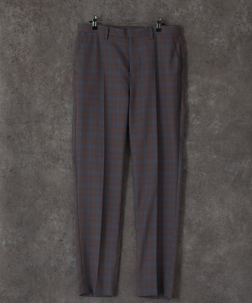 act'm（アクトム）の「センタープリーツ スリムストレートスラックスパンツ（スラックス・メンズ・ブラック/チェック/チョコ・S/M/L）」の13枚目の写真