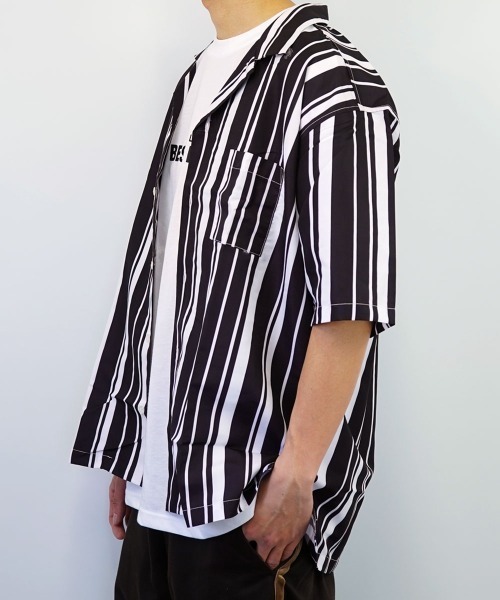 GGD（ジージーディー）の「レトロ調ﾜｲﾄﾞシルエットオープンカラーｼｬツ（シャツ/ブラウス・レディース・グレー/ホワイト/アイボリー/オフホワイト/グレー系その他3/グレー系その他2/グレー系その他4・L/M/LL）」の10枚目の写真