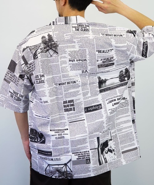 GGD（ジージーディー）の「レトロ調ﾜｲﾄﾞシルエットオープンカラーｼｬツ（シャツ/ブラウス・レディース・グレー/ホワイト/アイボリー/オフホワイト/グレー系その他3/グレー系その他2/グレー系その他4・L/M/LL）」の21枚目の写真