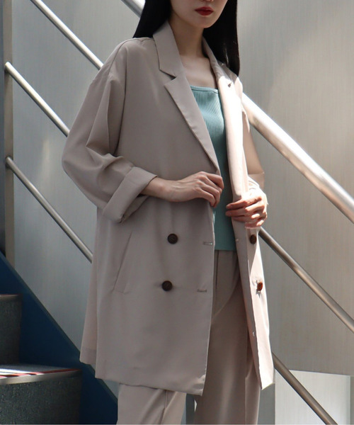 VENCEEXCHANGE（ヴァンスエクスチェンジ）の「ビックシルエットテーラードジャケット（テーラードジャケット・レディース・ベージュ/ピンク/ブラウン系その他・M）」の2枚目の写真