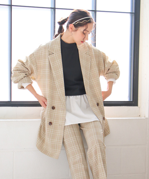 VENCEEXCHANGE（ヴァンスエクスチェンジ）の「ビックシルエットテーラードジャケット（テーラードジャケット・レディース・ベージュ/ピンク/ブラウン系その他・M）」の14枚目の写真