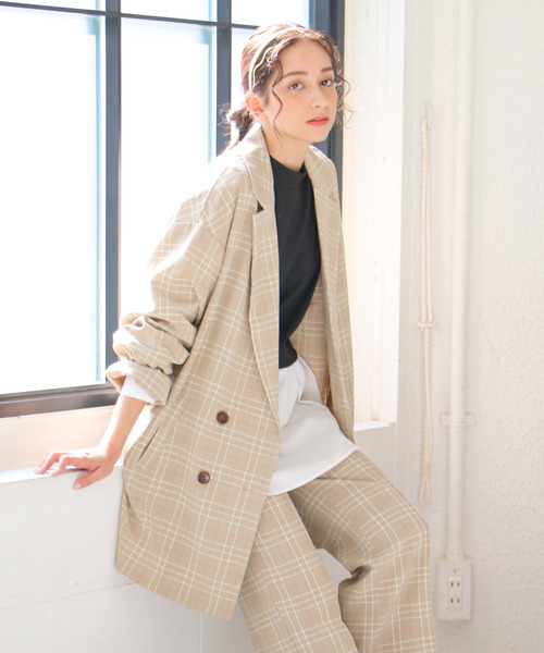 VENCEEXCHANGE（ヴァンスエクスチェンジ）の「ビックシルエットテーラードジャケット（テーラードジャケット・レディース・ベージュ/ピンク/ブラウン系その他・M）」の8枚目の写真