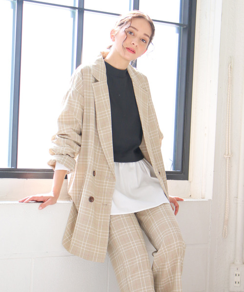 VENCEEXCHANGE（ヴァンスエクスチェンジ）の「ビックシルエットテーラードジャケット（テーラードジャケット・レディース・ベージュ/ピンク/ブラウン系その他・M）」の21枚目の写真