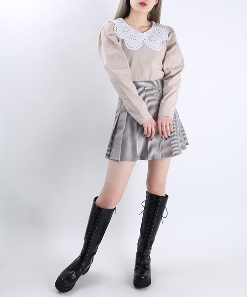 WC（ダブル シー）の「WC/レース襟長袖トップス（Tシャツ/カットソー・レディース・ベージュ/グリーン/ブラック・FREE）」の16枚目の写真