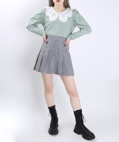 WC（ダブル シー）の「WC/レース襟長袖トップス（Tシャツ/カットソー・レディース・ベージュ/グリーン/ブラック・FREE）」の4枚目の写真