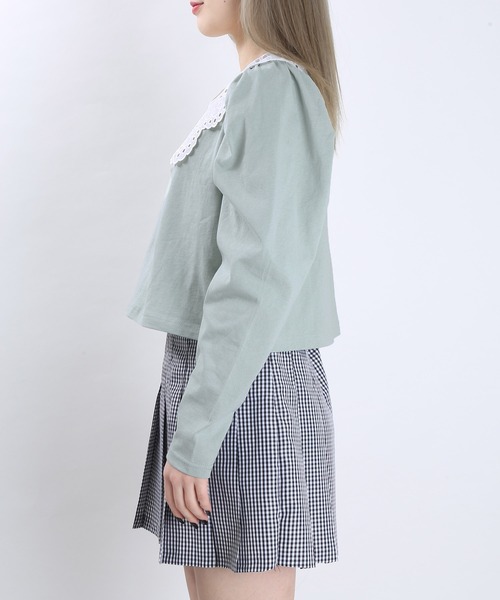 WC（ダブル シー）の「WC/レース襟長袖トップス（Tシャツ/カットソー・レディース・ベージュ/グリーン/ブラック・FREE）」の5枚目の写真