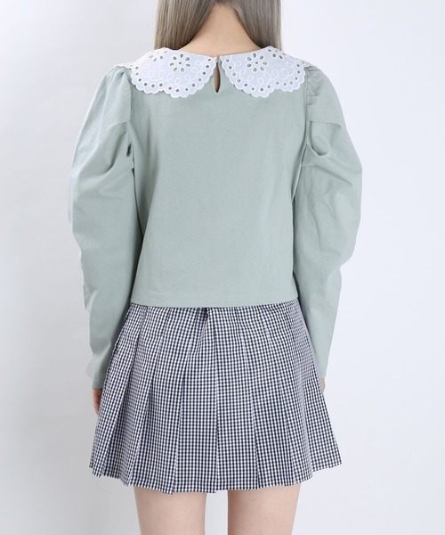 WC（ダブル シー）の「WC/レース襟長袖トップス（Tシャツ/カットソー・レディース・ベージュ/グリーン/ブラック・FREE）」の9枚目の写真