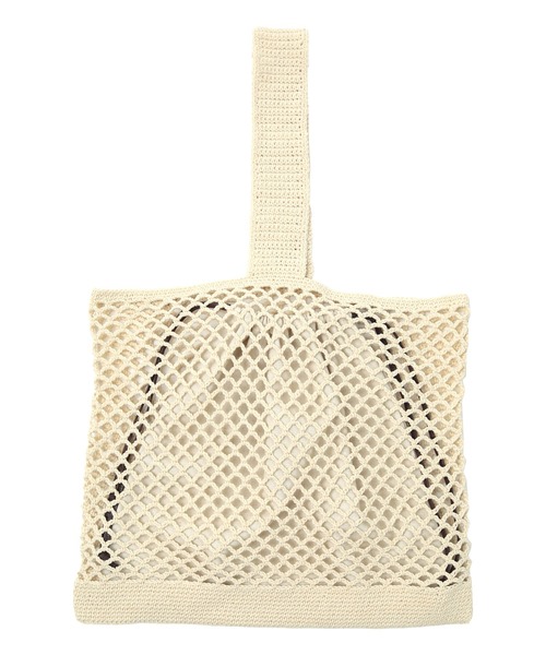 SEA DRESS（シードレス）の「ﾎﾟｰﾁ付ｸﾛｼｪ編みﾜﾝｼｮﾙﾀﾞｰﾊﾞｯｸﾞ（ショルダーバッグ・レディース・アイボリー/ブラウン・FREE）」の4枚目の写真