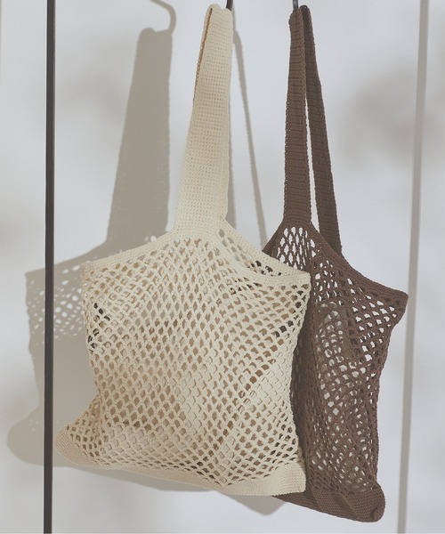 SEA DRESS（シードレス）の「ﾎﾟｰﾁ付ｸﾛｼｪ編みﾜﾝｼｮﾙﾀﾞｰﾊﾞｯｸﾞ（ショルダーバッグ・レディース・アイボリー/ブラウン・FREE）」の9枚目の写真