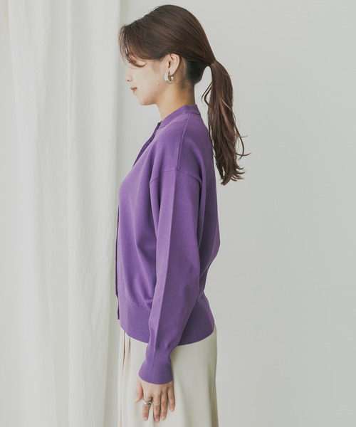 KBF+(ケービーエフプラス)の「KBF+ コンパクトニットカーディガン(カーディガン/ボレロ・レディース・ブラック/パープル/オフホワイト/キャメル・ONE)」の11枚目の写真