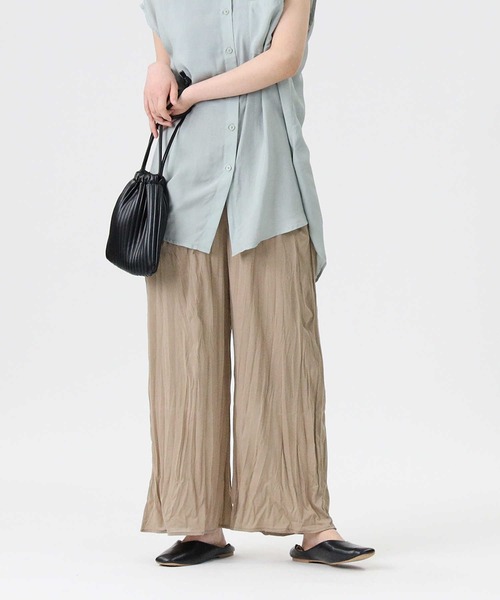 HONEYSUCKLE ROSE(ハニーサックルローズ)の「【HONEYSUCKLE ROSE】「nobee」 楽伸びSUMMERクリンクルパンツ(その他パンツ・レディース・ブラック×ホワイト/ベージュ/ライトベージュ/ブラウン/ダークベージュ/ブラック・L/S/M)」の4枚目の写真