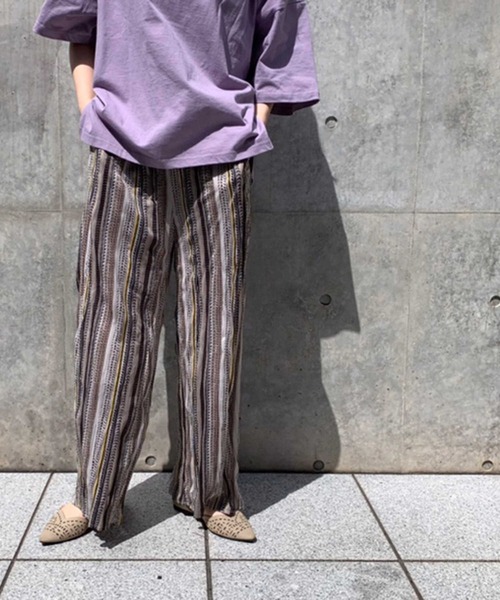 HONEYSUCKLE ROSE(ハニーサックルローズ)の「【HONEYSUCKLE ROSE】「nobee」 楽伸びSUMMERクリンクルパンツ(その他パンツ・レディース・ブラック×ホワイト/ベージュ/ライトベージュ/ブラウン/ダークベージュ/ブラック・L/S/M)」の5枚目の写真