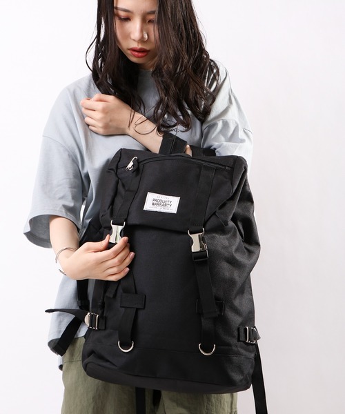 PRODUCTY WARRANTY（プロダクティワランティ）の「【PRODUCTY WARRANTY】 DOUBLE STRAP COLOR TAPE BACK PACK WHITE LABEL ダブルストラップバックパック（バックパック/リュック・レディース・チャコールグレー/ネイビー/カモフラージュ/ブラック×ホワイト/ブラック×ブラック・FREE）」の15枚目の写真