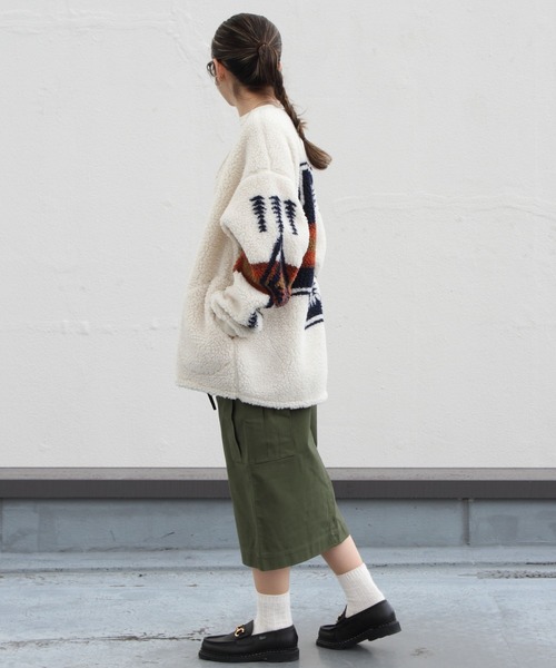 PENDLETON（ペンドルトン）の「PENDLETON/ペンドルトン　ボアジップアップカーディガン　BOA ZIP UP CARDIGAN（ウィメンズ） 5105（カーディガン/ボレロ・レディース・ブラック/アイボリー/キャメル・FREE）」の10枚目の写真