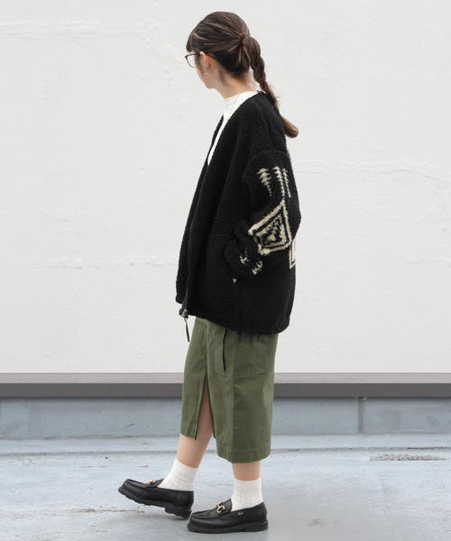 PENDLETON（ペンドルトン）の「PENDLETON/ペンドルトン　ボアジップアップカーディガン　BOA ZIP UP CARDIGAN（ウィメンズ） 5105（カーディガン/ボレロ・レディース・ブラック/アイボリー/キャメル・FREE）」の21枚目の写真