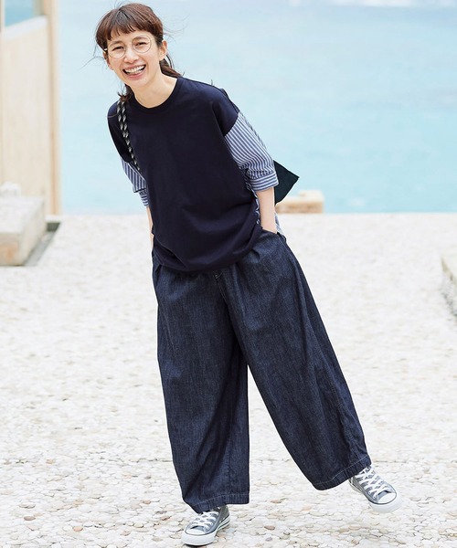 Sunny clouds(サニークラウズ)の「サニークラウズ ブカブカジーパン〈レディース〉(デニムパンツ・レディース・ダークインディゴブルー・MEDIUM/X-LARGE/LARGE/NM/XX-LARGE)」の17枚目の写真