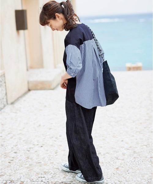 Sunny clouds(サニークラウズ)の「サニークラウズ ブカブカジーパン〈レディース〉(デニムパンツ・レディース・ダークインディゴブルー・MEDIUM/X-LARGE/LARGE/NM/XX-LARGE)」の3枚目の写真