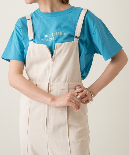 Kastane(カスタネ)の「Frame StitchロゴTee(Tシャツ/カットソー・レディース・スカイブルー/オレンジ/イエロー/オフホワイト・XL/M)」の3枚目の写真