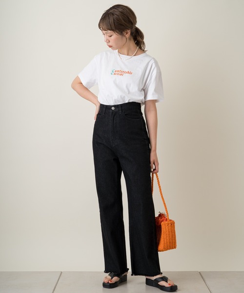 Kastane(カスタネ)の「Frame StitchロゴTee(Tシャツ/カットソー・レディース・スカイブルー/オレンジ/イエロー/オフホワイト・XL/M)」の8枚目の写真