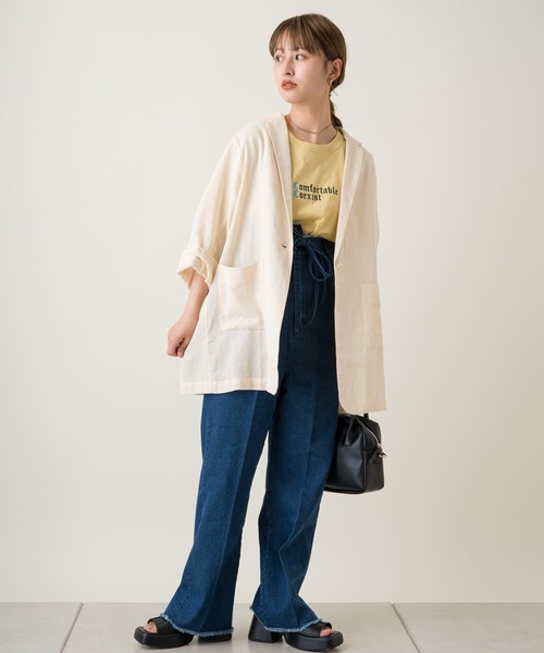 Kastane(カスタネ)の「Frame StitchロゴTee(Tシャツ/カットソー・レディース・スカイブルー/オレンジ/イエロー/オフホワイト・XL/M)」の6枚目の写真