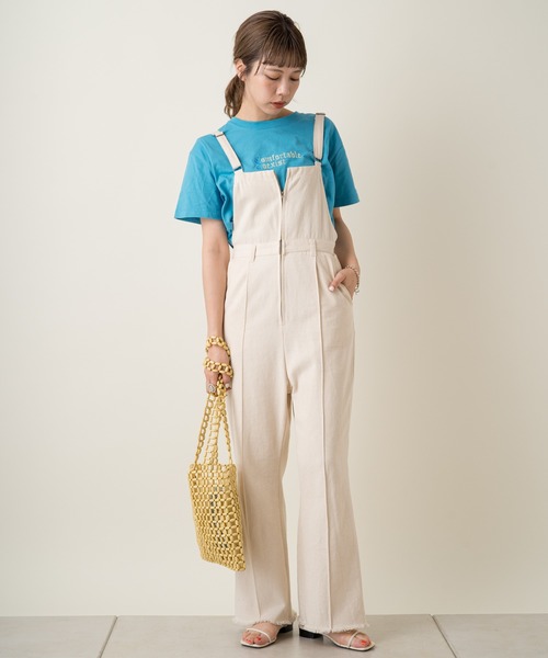 Kastane(カスタネ)の「Frame StitchロゴTee(Tシャツ/カットソー・レディース・スカイブルー/オレンジ/イエロー/オフホワイト・XL/M)」の5枚目の写真