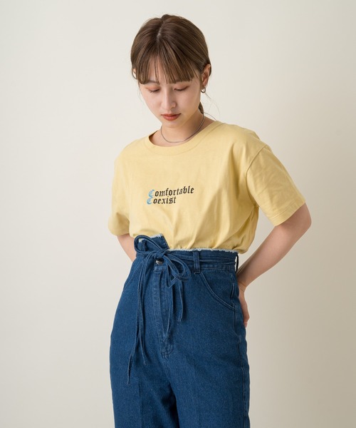 Kastane(カスタネ)の「Frame StitchロゴTee(Tシャツ/カットソー・レディース・スカイブルー/オレンジ/イエロー/オフホワイト・XL/M)」の9枚目の写真