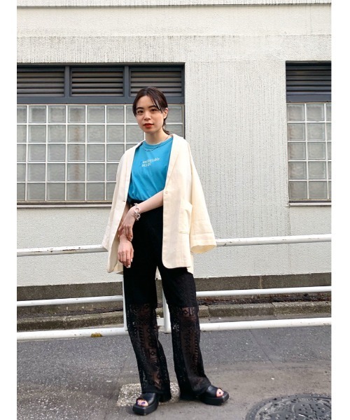 Kastane(カスタネ)の「Frame StitchロゴTee(Tシャツ/カットソー・レディース・スカイブルー/オレンジ/イエロー/オフホワイト・XL/M)」の20枚目の写真