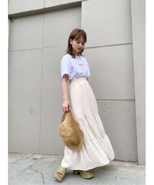 Kastane(カスタネ)の「Frame StitchロゴTee(Tシャツ/カットソー・レディース・スカイブルー/オレンジ/イエロー/オフホワイト・XL/M)」の22枚目の写真