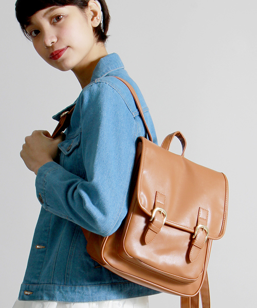 WEGO（ウィゴー）の「WEGO/ミニサッチェルリュック（バックパック/リュック・レディース・ホワイト/ブラック/サックスブルー/パープル/イエロー/ピンク/ブルー/キャメル・FREE）」の7枚目の写真