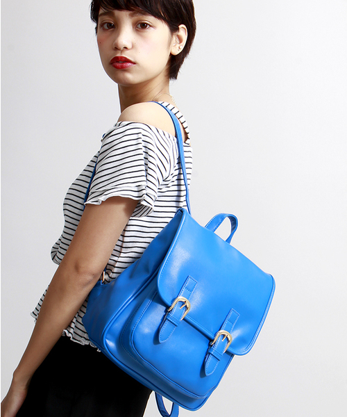 WEGO（ウィゴー）の「WEGO/ミニサッチェルリュック（バックパック/リュック・レディース・ホワイト/ブラック/サックスブルー/パープル/イエロー/ピンク/ブルー/キャメル・FREE）」の4枚目の写真