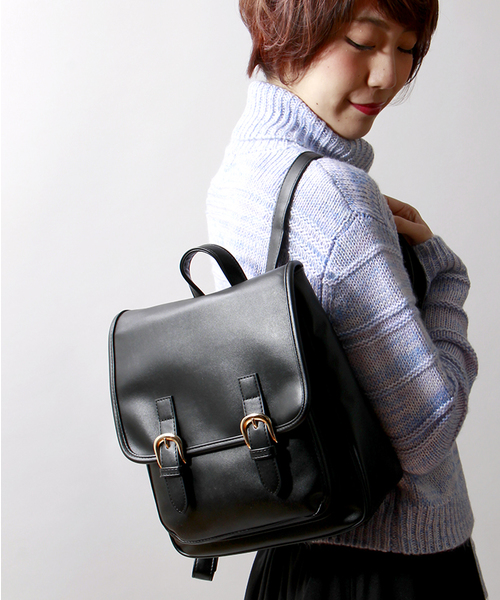 WEGO（ウィゴー）の「WEGO/ミニサッチェルリュック（バックパック/リュック・レディース・ホワイト/ブラック/サックスブルー/パープル/イエロー/ピンク/ブルー/キャメル・FREE）」の2枚目の写真