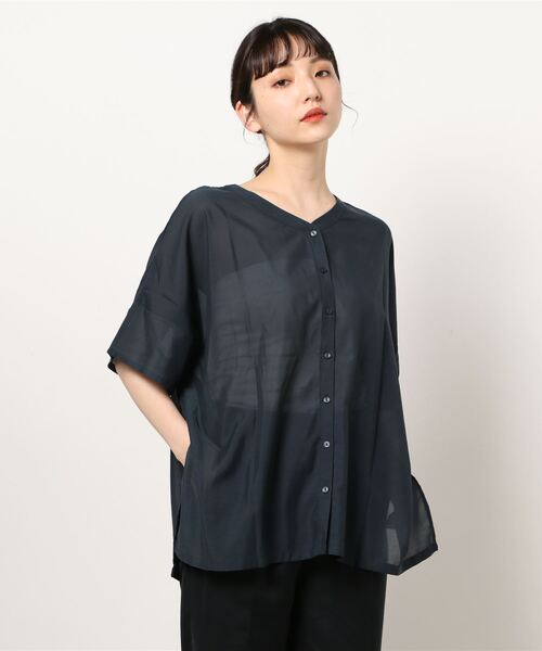 HONEYSUCKLE ROSE（ハニーサックルローズ）の「【HONEYSUCKLE ROSE】2WAYシアーブラウス（シャツ/ブラウス・レディース・ホワイト/ベージュ/ネイビー・M/L）」の6枚目の写真