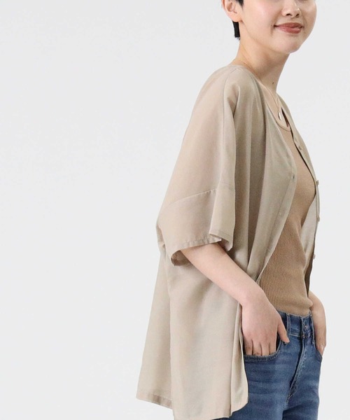 HONEYSUCKLE ROSE（ハニーサックルローズ）の「【HONEYSUCKLE ROSE】2WAYシアーブラウス（シャツ/ブラウス・レディース・ホワイト/ベージュ/ネイビー・M/L）」の19枚目の写真