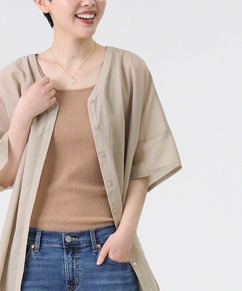 HONEYSUCKLE ROSE（ハニーサックルローズ）の「【HONEYSUCKLE ROSE】2WAYシアーブラウス（シャツ/ブラウス・レディース・ホワイト/ベージュ/ネイビー・M/L）」の21枚目の写真