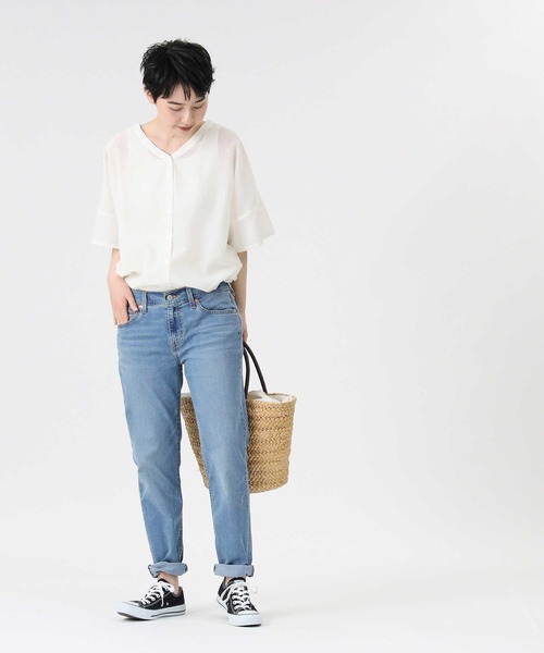 HONEYSUCKLE ROSE（ハニーサックルローズ）の「【HONEYSUCKLE ROSE】2WAYシアーブラウス（シャツ/ブラウス・レディース・ホワイト/ベージュ/ネイビー・M/L）」の9枚目の写真