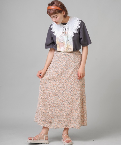 SPINNS（スピンズ）の「総柄ロングスカート（スカート・レディース・ホワイト/ブラック/ベージュ/ライム/ホワイト系その他/ゼブラ/ホワイト系その他2/ブラック系その他2・ONESIZE）」の21枚目の写真