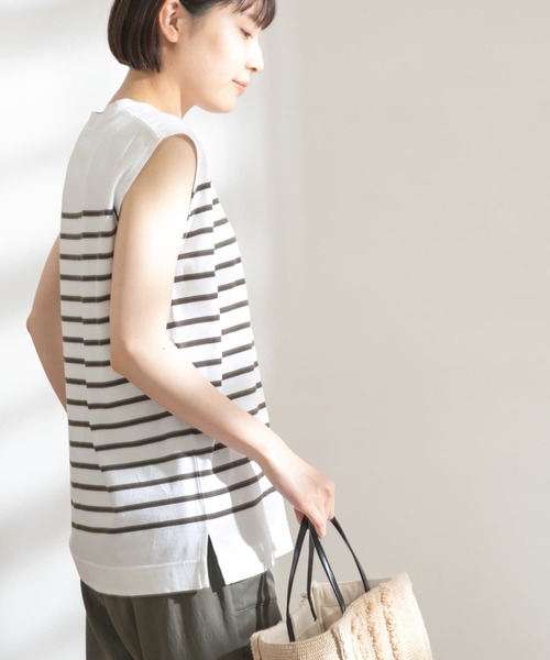 FORK&SPOON(フォークアンドスプーン)の「FORK&SPOON パネルボーダーノースリーブTシャツ(Tシャツ/カットソー・レディース・グリーン系その他/ホワイト系その他/ブルー系その他・ONE)」の12枚目の写真