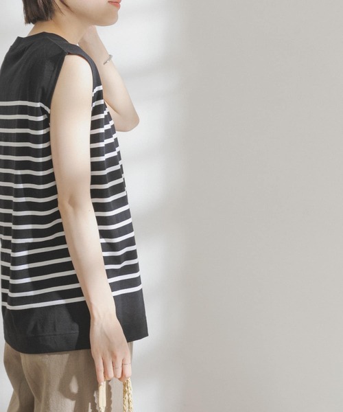 FORK&SPOON(フォークアンドスプーン)の「FORK&SPOON パネルボーダーノースリーブTシャツ(Tシャツ/カットソー・レディース・グリーン系その他/ホワイト系その他/ブルー系その他・ONE)」の16枚目の写真