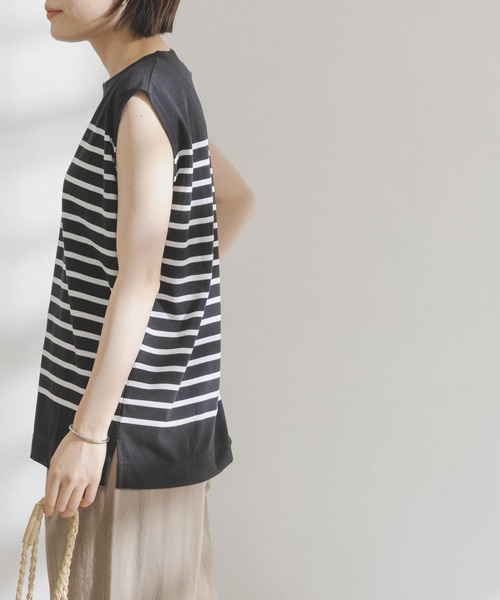 FORK&SPOON(フォークアンドスプーン)の「FORK&SPOON パネルボーダーノースリーブTシャツ(Tシャツ/カットソー・レディース・グリーン系その他/ホワイト系その他/ブルー系その他・ONE)」の17枚目の写真