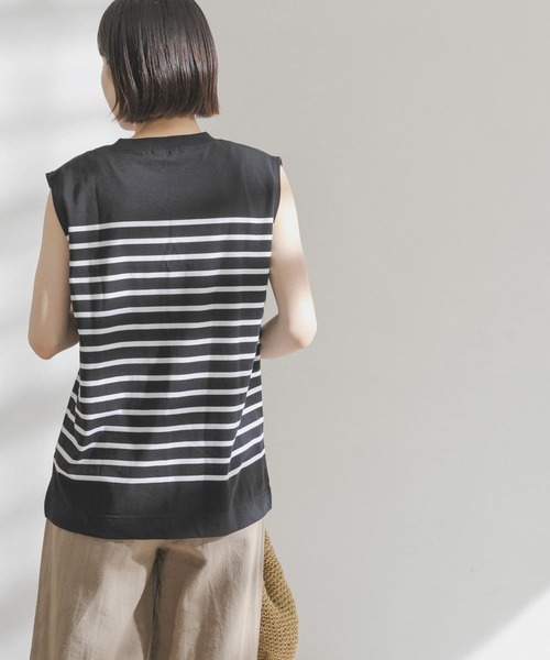 FORK&SPOON(フォークアンドスプーン)の「FORK&SPOON パネルボーダーノースリーブTシャツ(Tシャツ/カットソー・レディース・グリーン系その他/ホワイト系その他/ブルー系その他・ONE)」の18枚目の写真