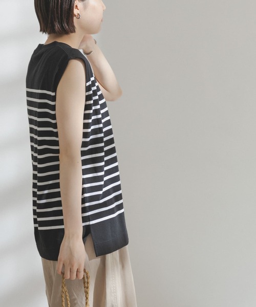 FORK&SPOON(フォークアンドスプーン)の「FORK&SPOON パネルボーダーノースリーブTシャツ(Tシャツ/カットソー・レディース・グリーン系その他/ホワイト系その他/ブルー系その他・ONE)」の22枚目の写真