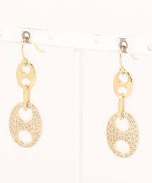 【KUWON】オーバルチャームピアス