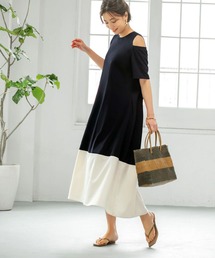 STYLE DELI（スタイルデリ）の「裾配色Aラインワンピース（ワンピース）」