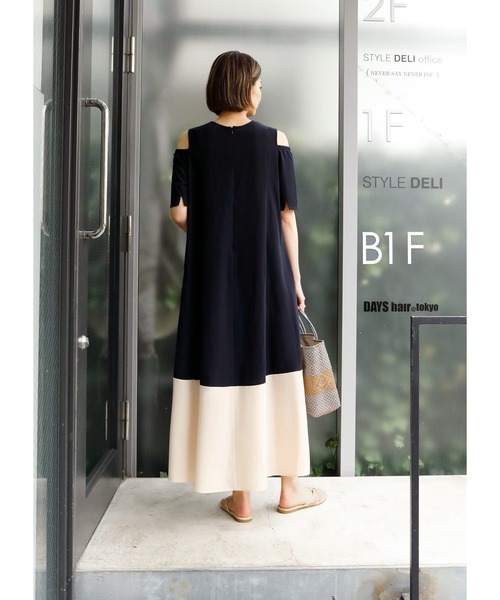 ワンピース ドレス Style ワンピース裾配色aラインワンピース ワンピース Style Deli スタイルデリ のファッション