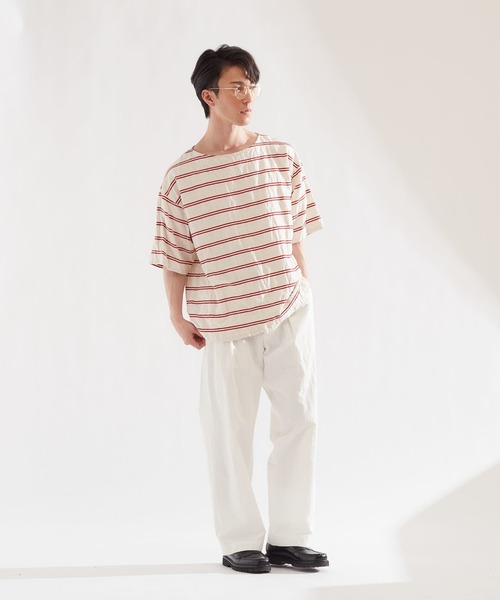 UNPERFECT（アンパーフェクト）の「[WEB限定] UNPERFECT C/L BORDER PULL OVER T SHIRTS（Tシャツ/カットソー・メンズ・ホワイト/ネイビー/レッド・4/3）」の16枚目の写真